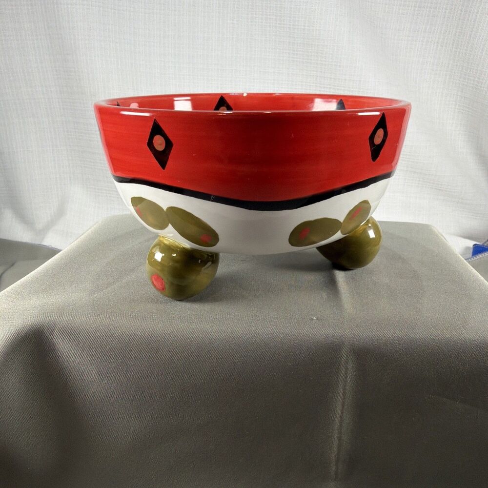 Vintage Bella Casa by Ganz Olive Serving Bowl Tripod